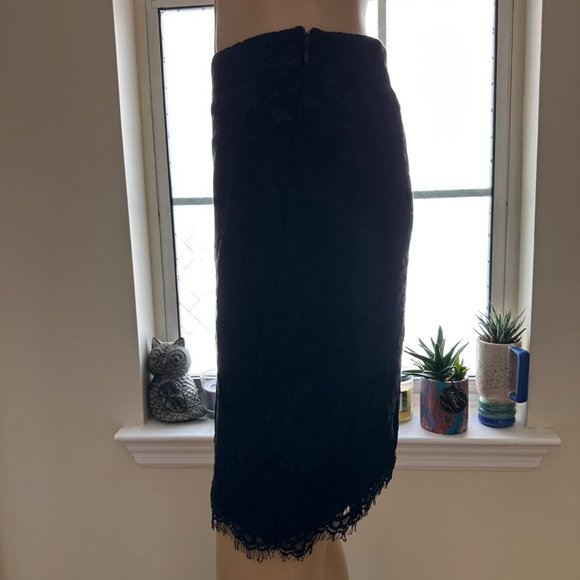 Cece|Womens|A-Line Skirt|Size 0|Black|Full Lace|Knee Length|Mid Rise|Lined - Picture 3 of 15